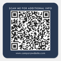 Business QR Code and Company Website Blue
