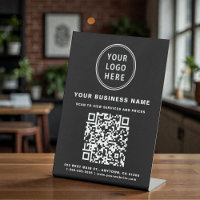 Business QR Code and Logo Black