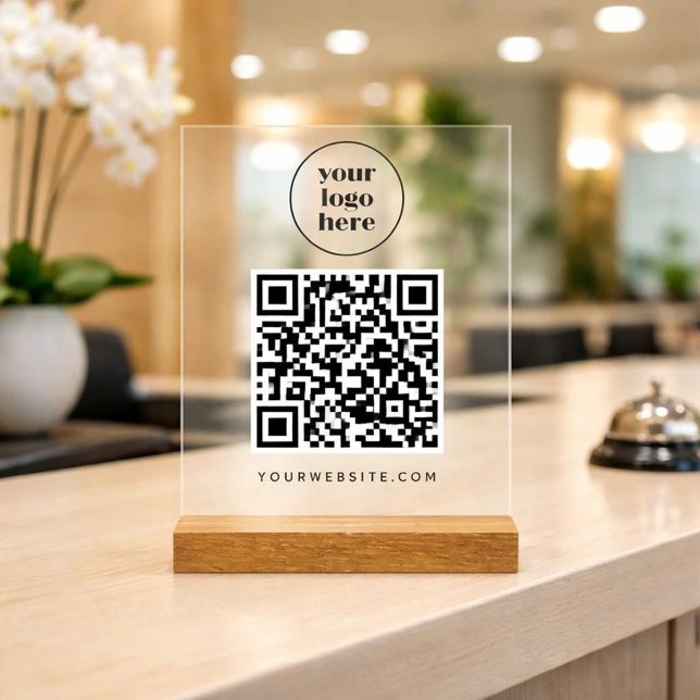 Business QR code and website  | logo Acrylic Sign (Creator Uploaded)