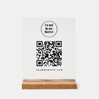Business QR code and website  | logo Acrylic Sign
