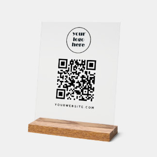 Business QR code and website | logo Acrylic Sign