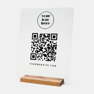 Business QR code and website | logo Acrylic Sign