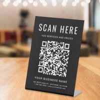 Business QR Code Black Tabletop