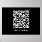 Business QR Code Black Tabletop Sign 