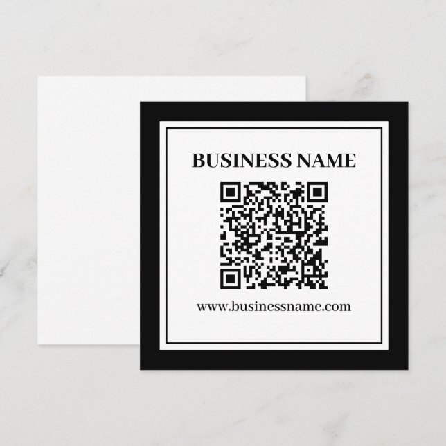 Business QR code | Black & White Card (Front/Back)
