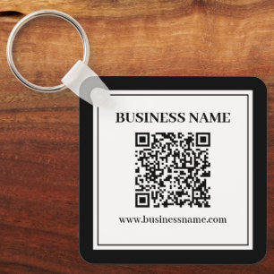 Business QR code Black & White Key Ring