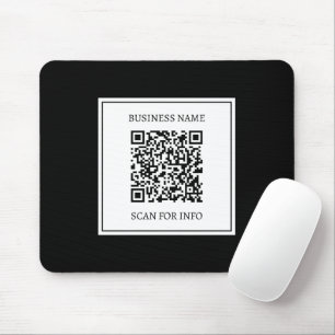 Business QR code Black & White Mouse Mat