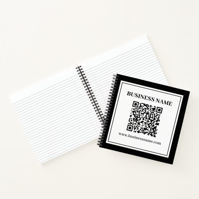 Business QR code | Black & White Notebook (Inside)