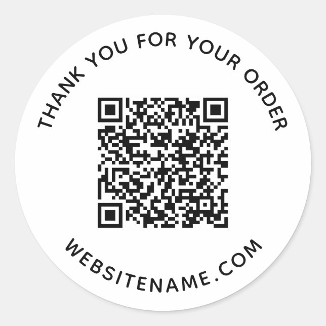 Business QR Code Customer Thank You Classic Round Sticker (Front)