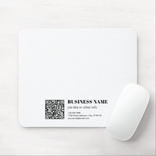Business QR code & Editable Retro-Modern Text Mouse Mat