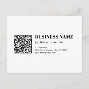 Business QR code & Editable Retro-Modern Text Postcard