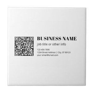 Business QR code & Editable Retro-Modern Text Tile