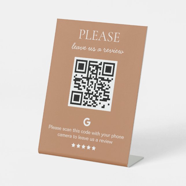 Business QR code Google Review Pedestal Sign (Front)