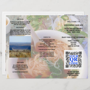 Business QR Code Light Photo Cool Tri-Fold Menu