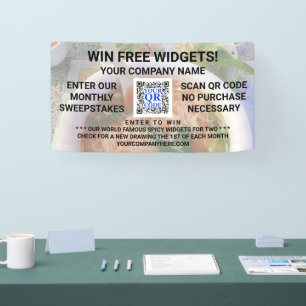 Business QR Code Light Photo Custom Promotional Banner