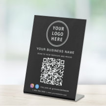 Business QR Code Logo Social Media Black