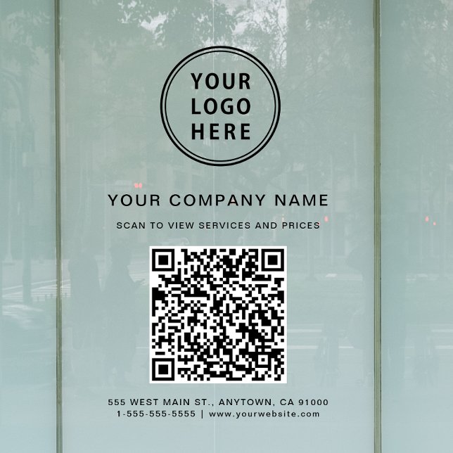 Business QR Code Logo Window Cling (Creator Uploaded)