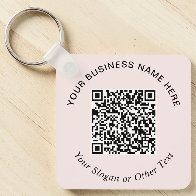Business QR Code Pink Promotional Key Ring (Business QR Code Pink Promotional Keychain)