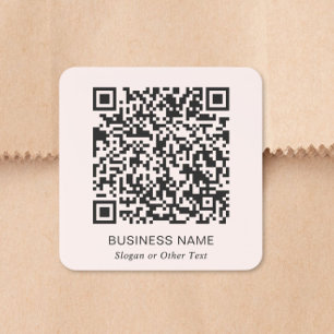 Business QR Code Pink Square Sticker