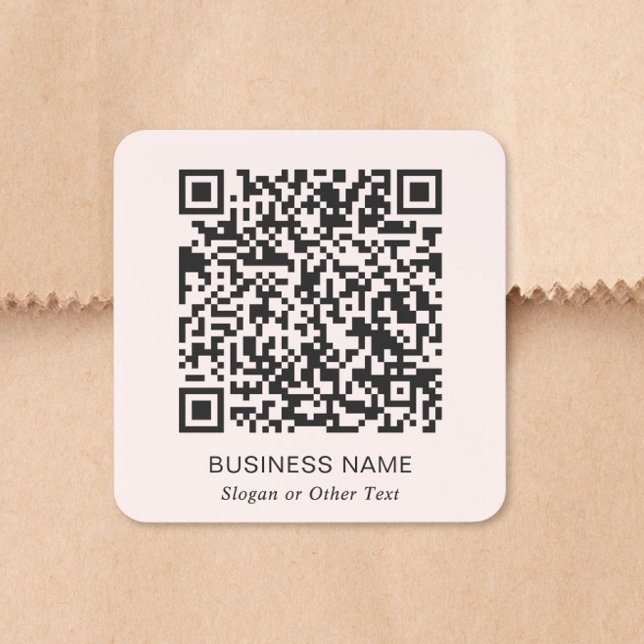 Business QR Code Pink Square Sticker (Creator Uploaded)
