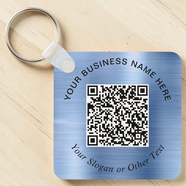 Business QR Code Promotional Blue Key Ring (Business QR Code Promotional Blue Keychain)