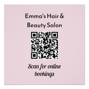 Business QR Code Promotional Custom Beauty Salon Poster