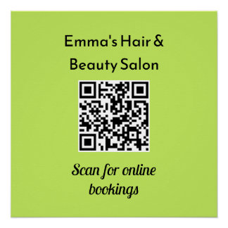 Business QR Code Promotional Custom Beauty Salon Poster