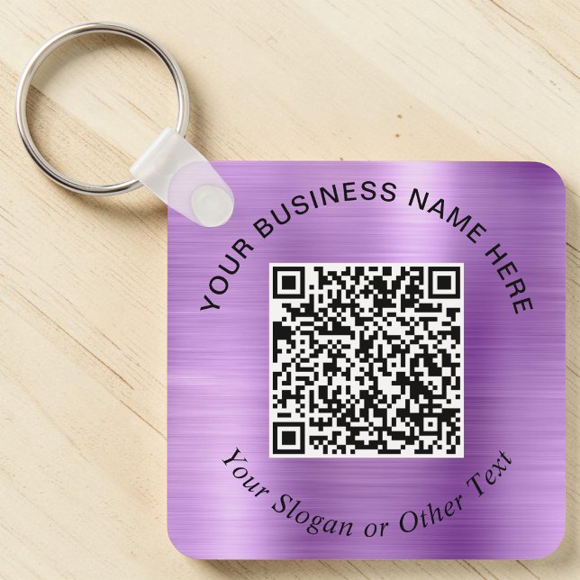 Business QR Code Promotional Purple Key Ring (Business QR Code Promotional Purple Keychain)