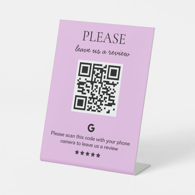 Business QR code Review Pedestal Sign (Front)