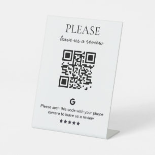 Business QR code Review Pedestal Sign