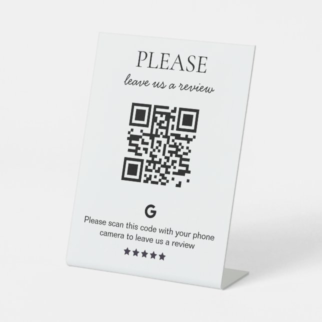Business QR code Review Pedestal Sign (Front)