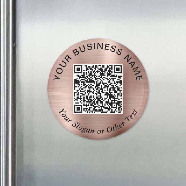 Business QR Code Rose Gold Promotional Magnet (Business QR Code Rose Gold Promotional Magnet)