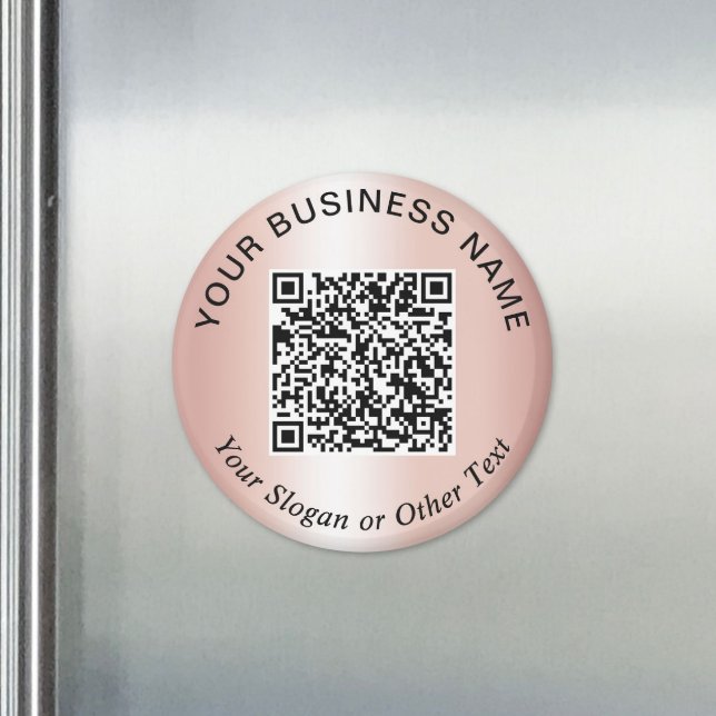 Business QR Code Rose Gold Promotional Magnet (Business QR Code Rose Gold Promotional Magnet)