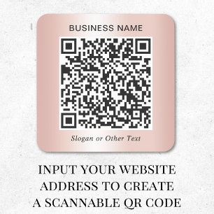 Business QR Code Rose Gold Stickers Roll
