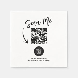 Business QR Code Scan Me Custom Napkin