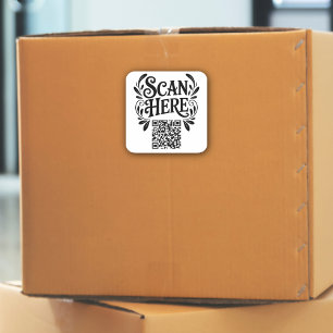 Business QR Code Square Sticker