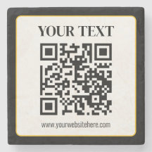 Business QR code w/Top & Bottom Text, Black & Gold
