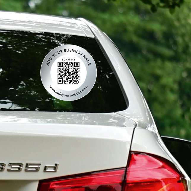 Business QR Code Website Silver Car Window Decal  (Creator Uploaded)