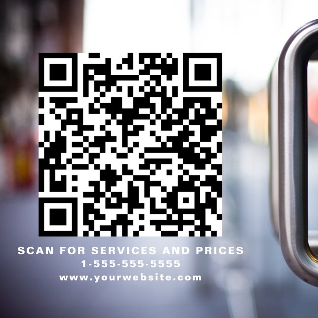 Business QR Code White Window Cling (Creator Uploaded)