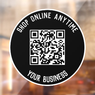 Business QR Code Window Cling - Shop Anytime