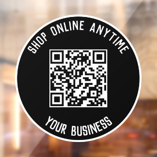 Business QR Code Window Cling - Shop Anytime