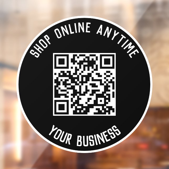 Business QR Code Window Cling - Shop Anytime (Sheet 2)