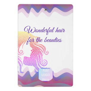 Business Rainbow Waves Mini Clipboard with Logo