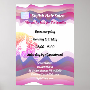 Business Rainbow Waves Poster with Logo