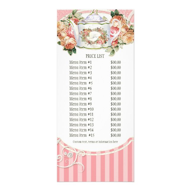 Business Rate Card - Baroque English Rose Floral (Front)