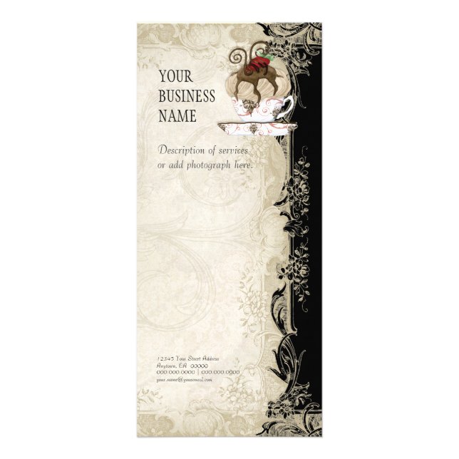 Business Rate Card - Baroque Style Vintage Lace (Front)