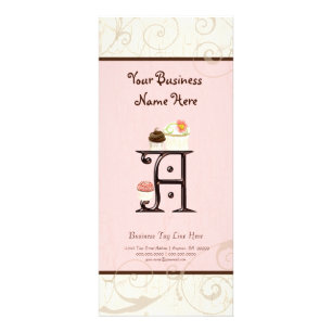 Business Rate Card - Letter A Monogram Dessert Bak