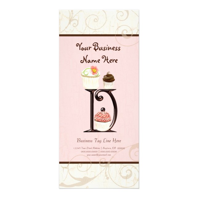 Business Rate Card - Letter D Monogram Dessert Bak (Front)