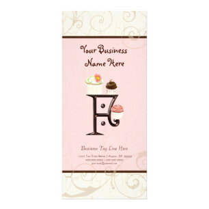 Business Rate Card - Letter F Monogram Dessert Bak