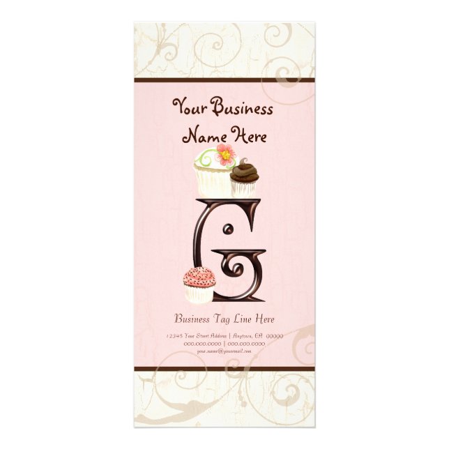 Business Rate Card - Letter G Monogram Dessert Bak (Front)